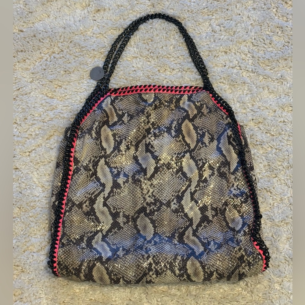 Stella McCartney Falabella Faux Python Tote with detachable Coin Bag.